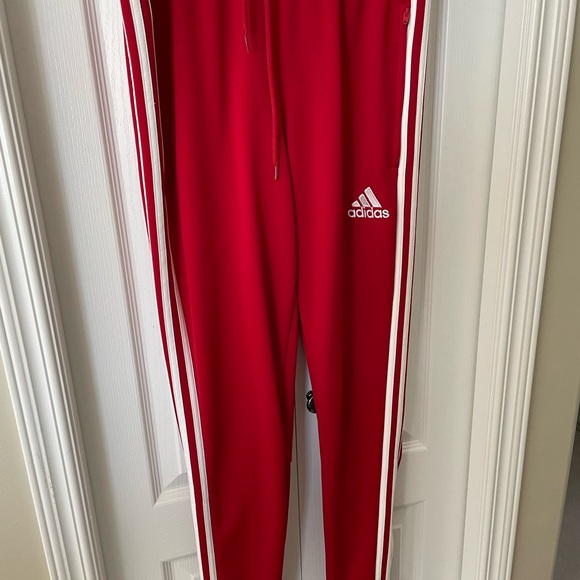 Adidas Red / White  Soccer/ Track Pants - Picture 1 of 4